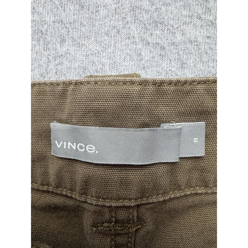 Vince Carpenter Pants Womens 10‎ Green Cropped Straight Leg Stretch Twill Casual